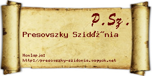 Presovszky Szidónia névjegykártya